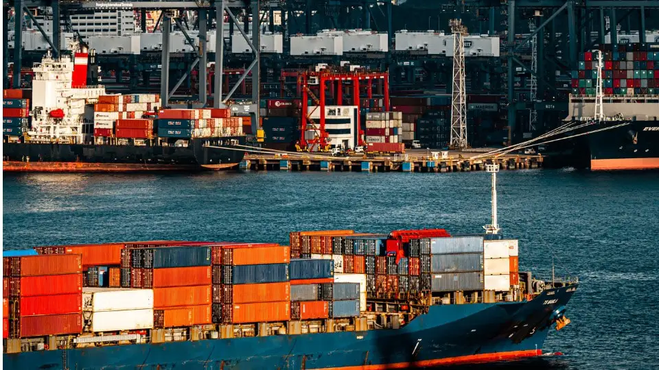 cargo container ship in Hong Kong